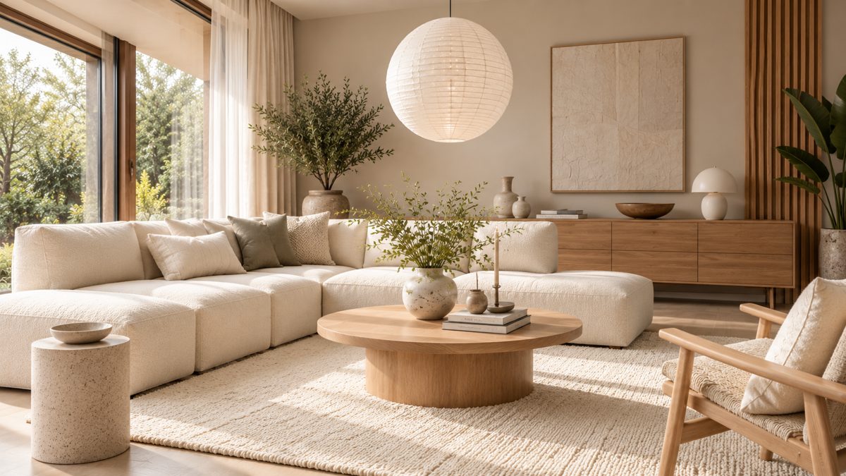Japandi woonkamer in de variant Pure
