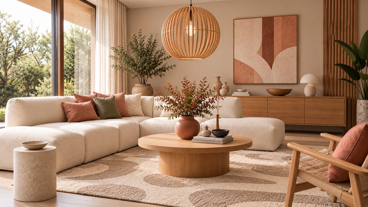 Japandi woonkamer in de variant Twist